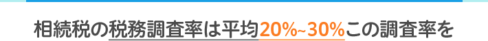 相続税の税務調査率は平均20%~30%